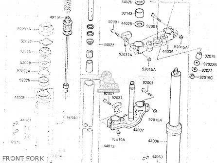 FRONT FORK - KX500-C1 1987 EUROPE UK AL