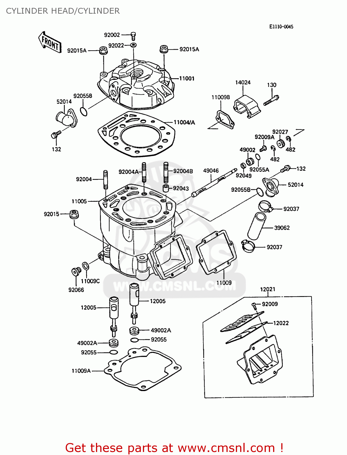 CYLINDER HEAD/CYLINDER KX500-D1 1988 EUROPE UK AL