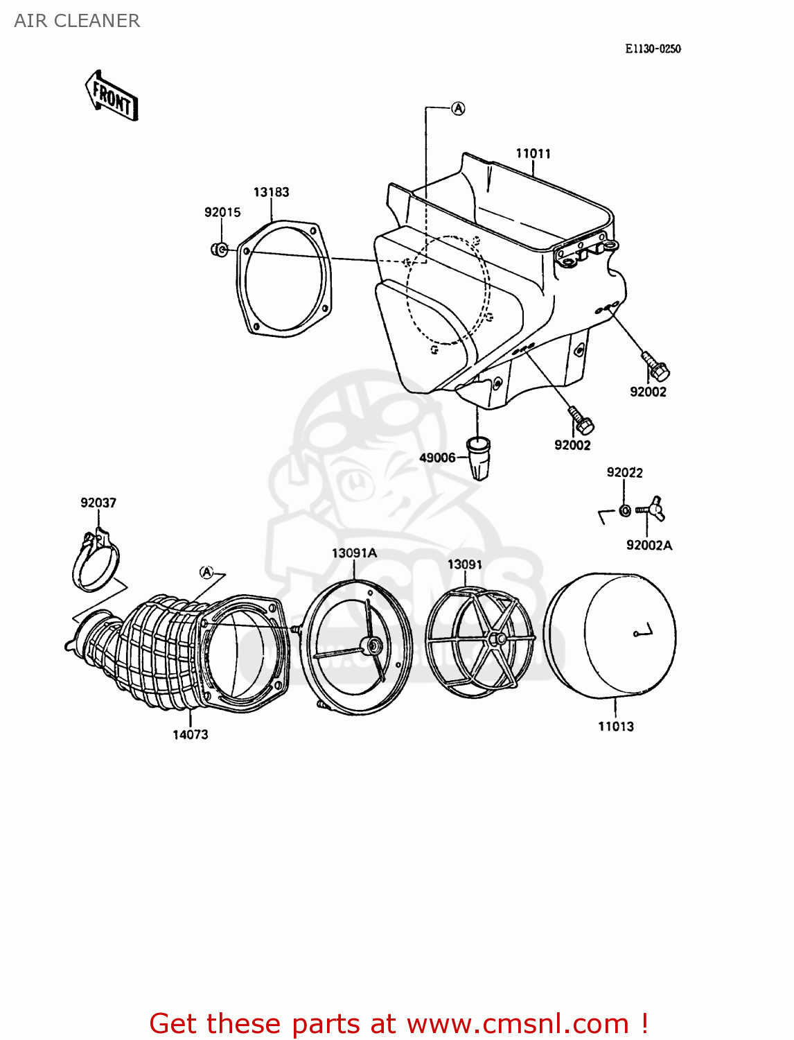 AIR CLEANER KX500-D1 1988 EUROPE UK AL