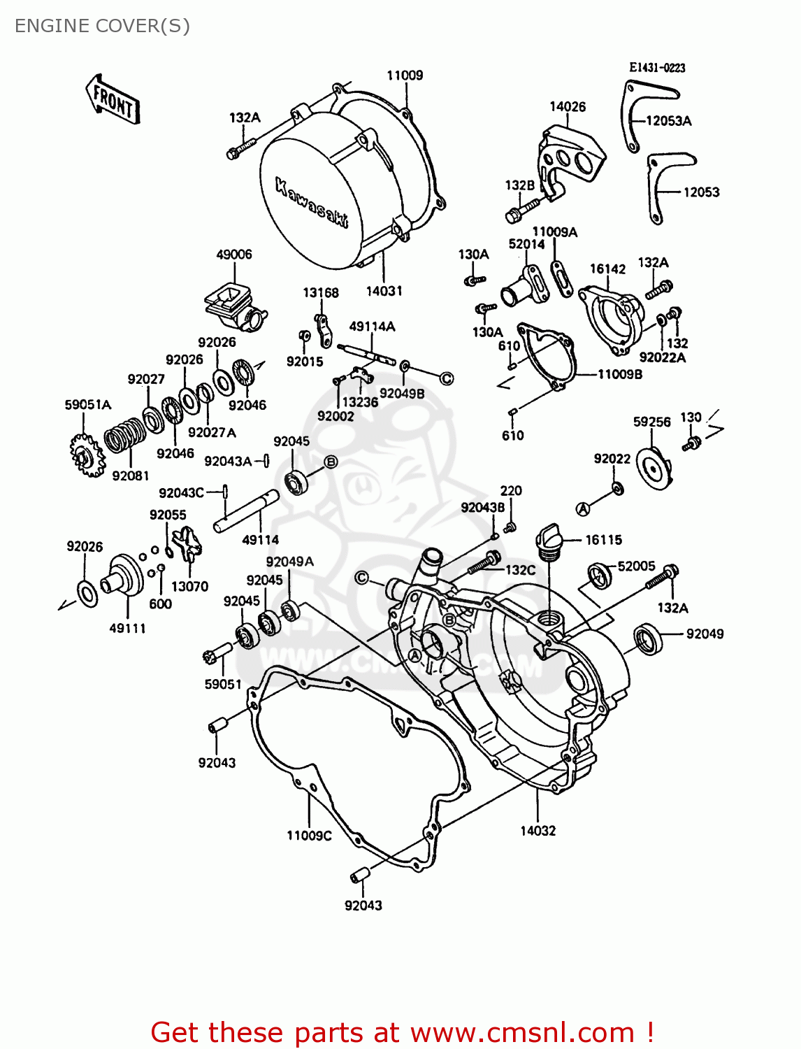 ENGINE COVER(S) KX500-D1 1988 EUROPE UK AL