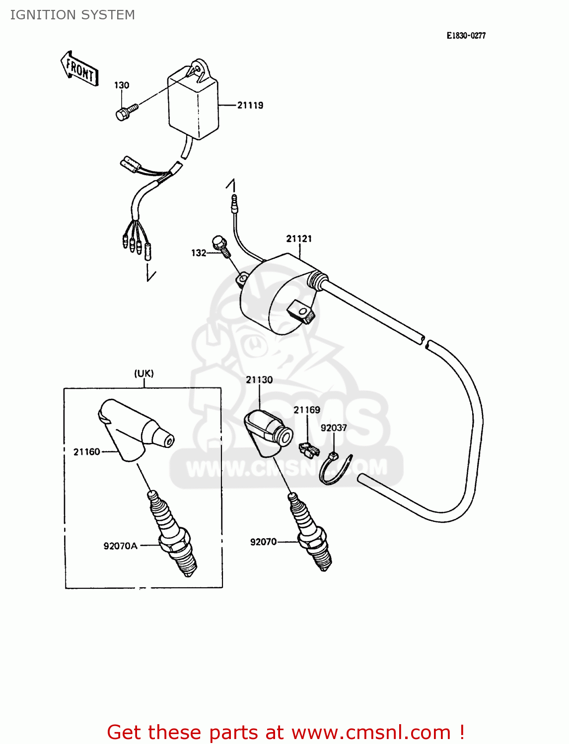 IGNITION SYSTEM KX500-D1 1988 EUROPE UK AL