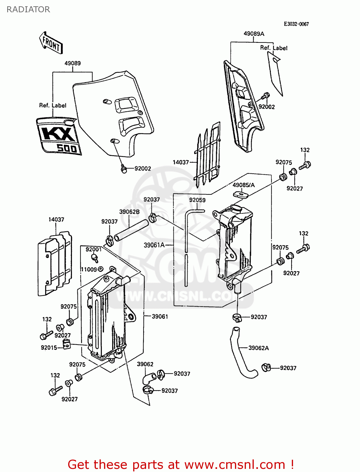 RADIATOR KX500-D1 1988 EUROPE UK AL