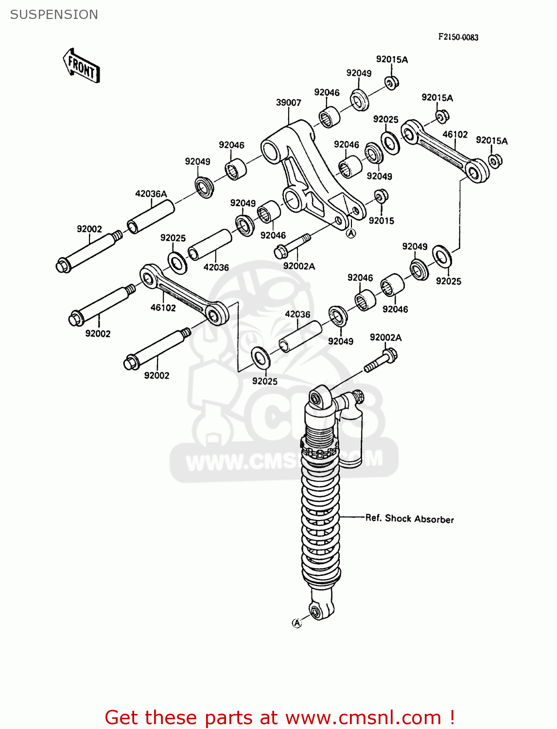 SUSPENSION KX500-D1 1988 EUROPE UK AL