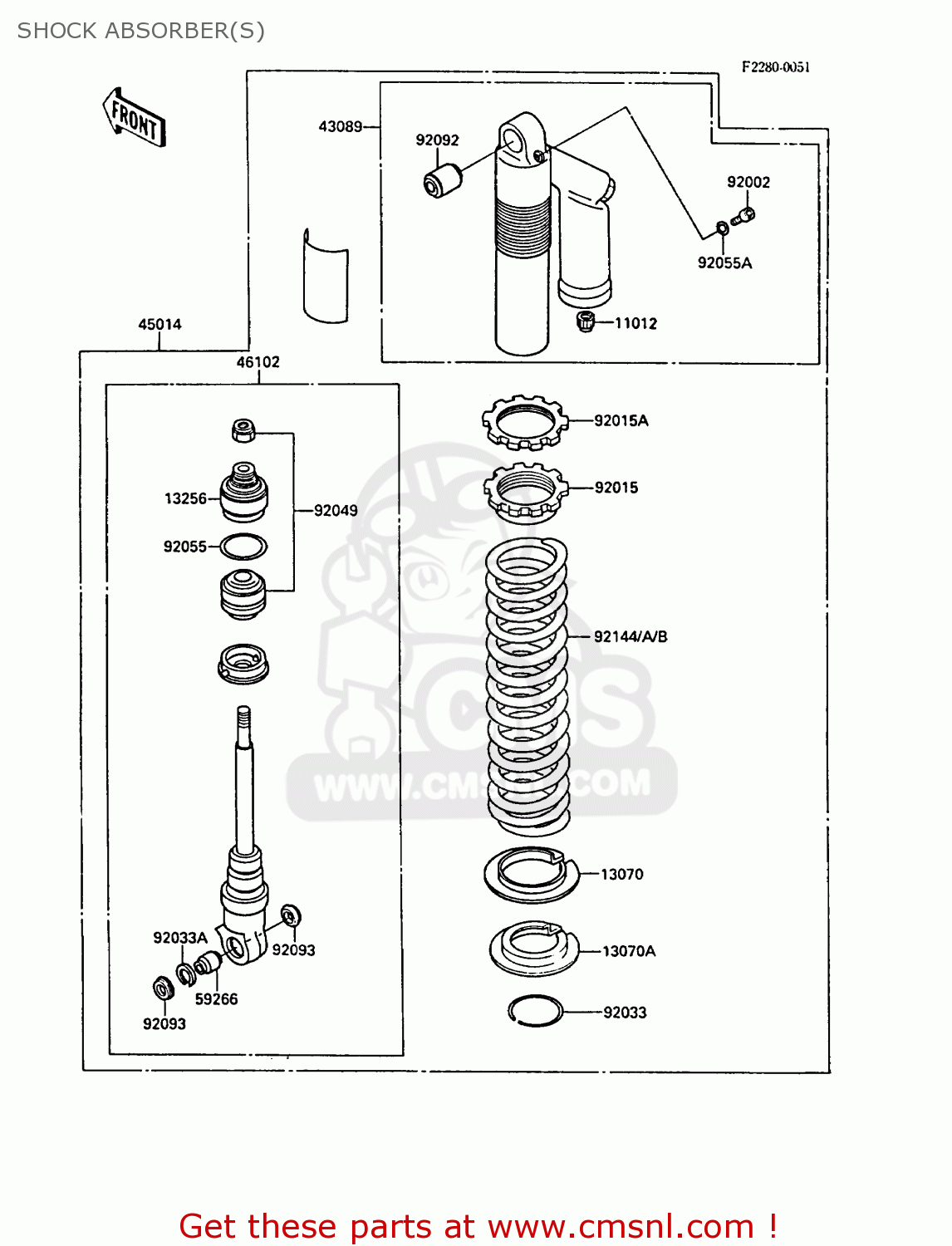 SHOCK ABSORBER(S) KX500-D1 1988 EUROPE UK AL