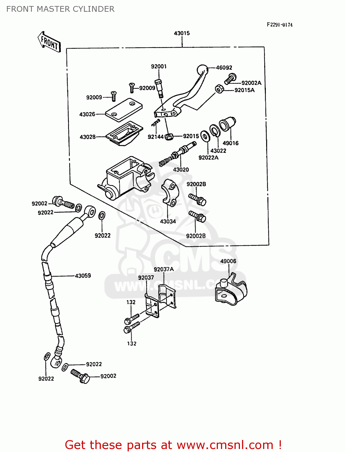 FRONT MASTER CYLINDER KX500-D1 1988 EUROPE UK AL