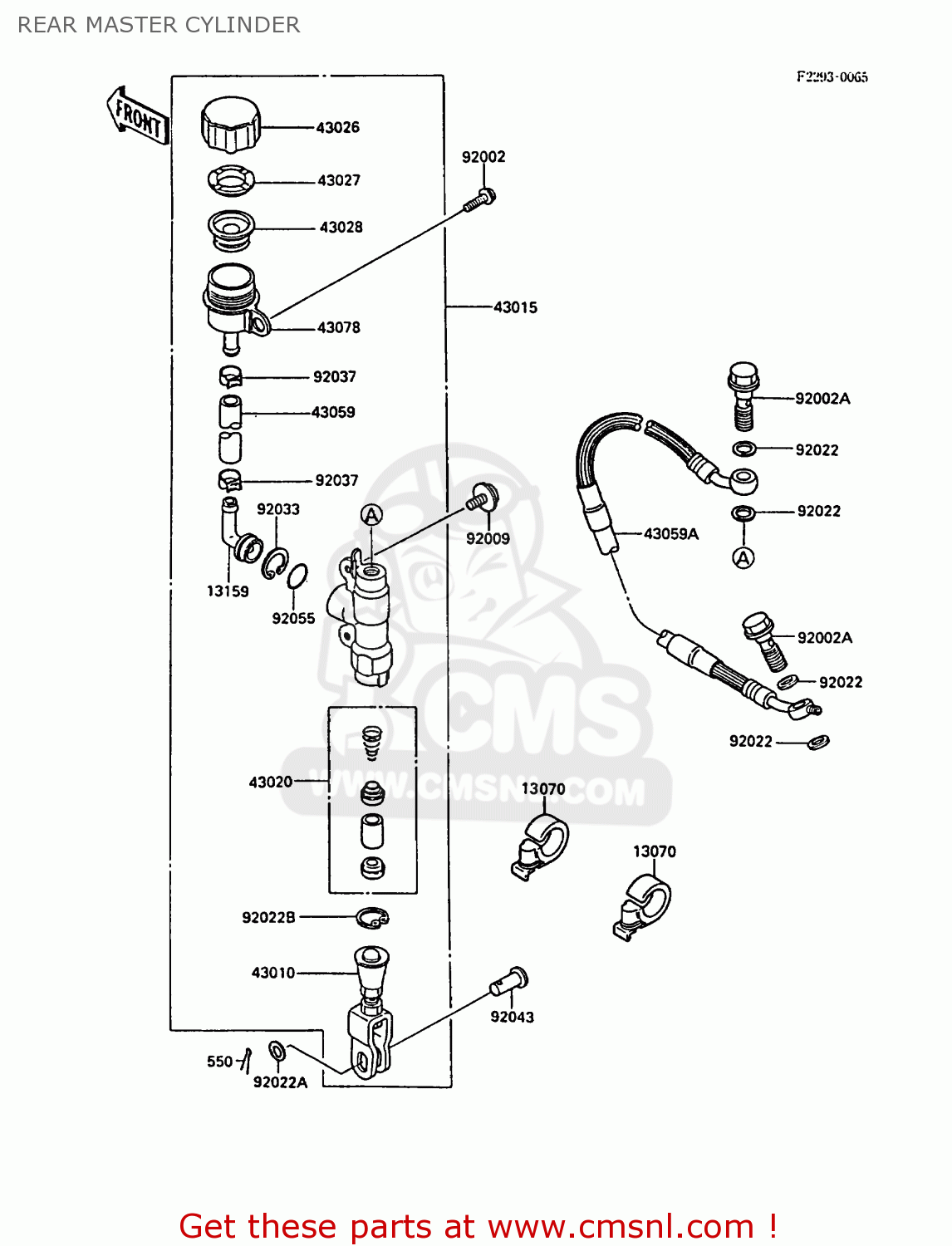 REAR MASTER CYLINDER KX500-D1 1988 EUROPE UK AL