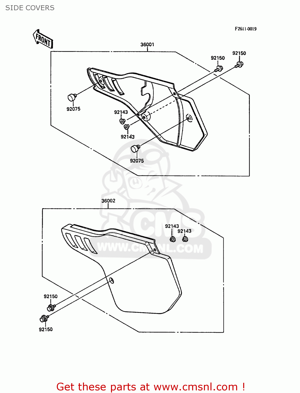 SIDE COVERS KX500-D1 1988 EUROPE UK AL