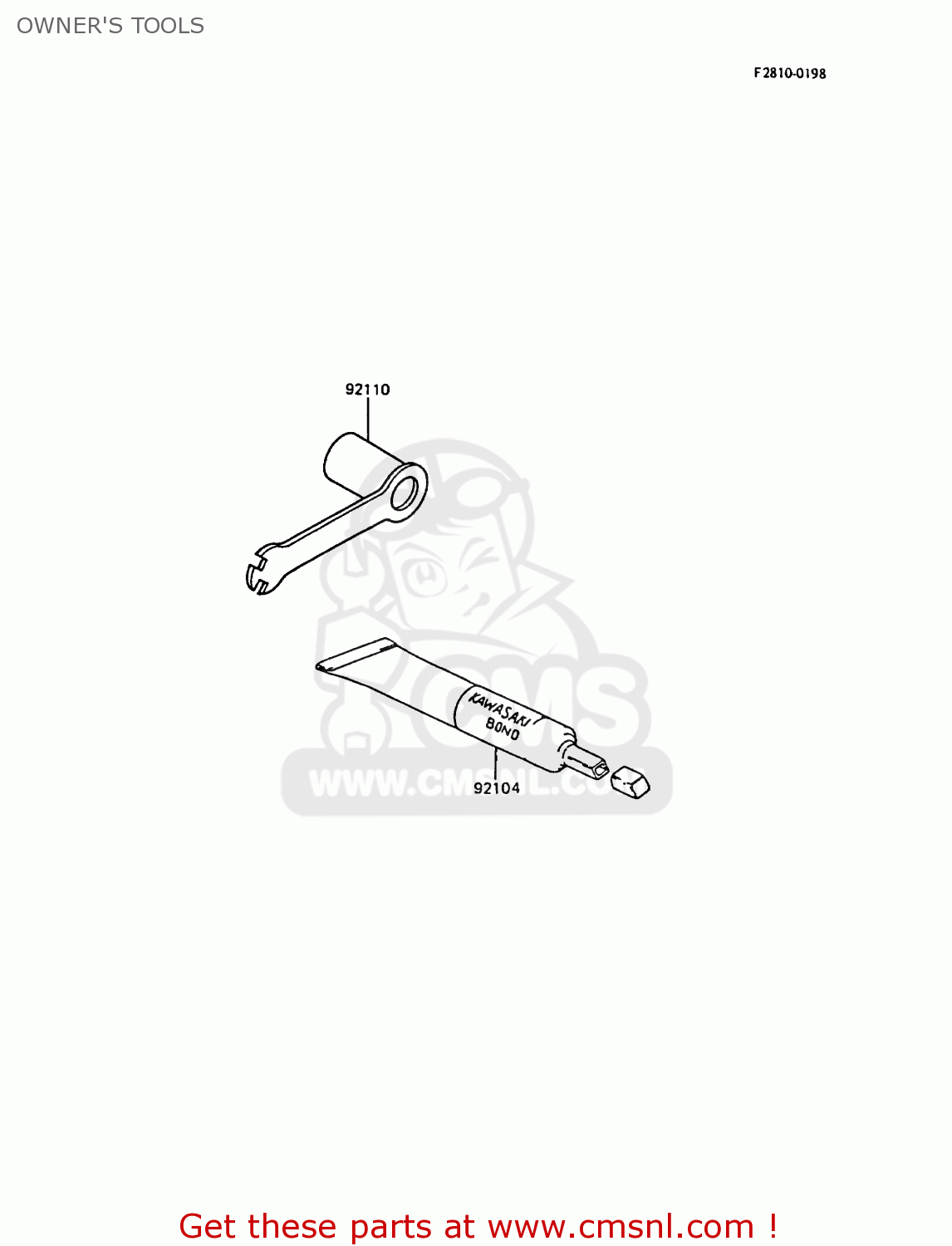 OWNER'S TOOLS KX500-D1 1988 EUROPE UK AL