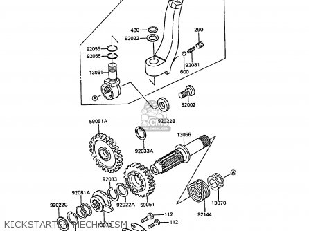 KICKSTARTER MECHANISM - KX500-D1 1988 EUROPE UK AL