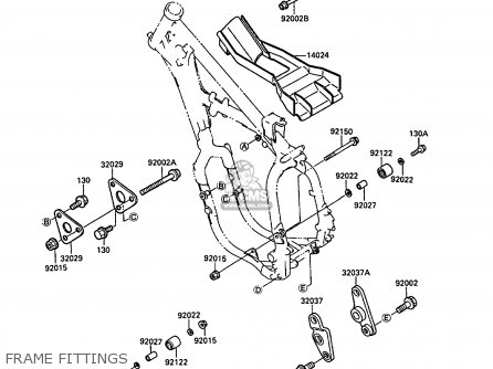 FRAME FITTINGS - KX500-D1 1988 EUROPE UK AL