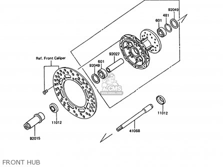 FRONT HUB - KX500-D1 1988 EUROPE UK AL