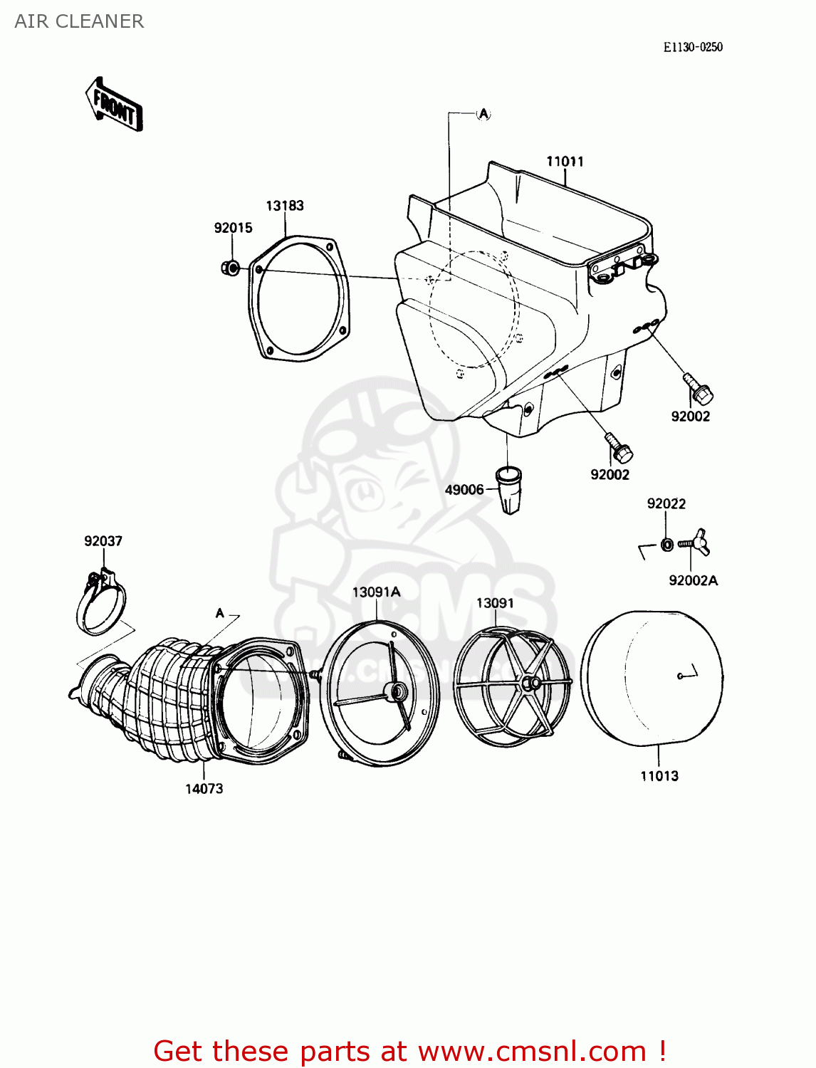 AIR CLEANER KX500-D1 1988 USA CANADA