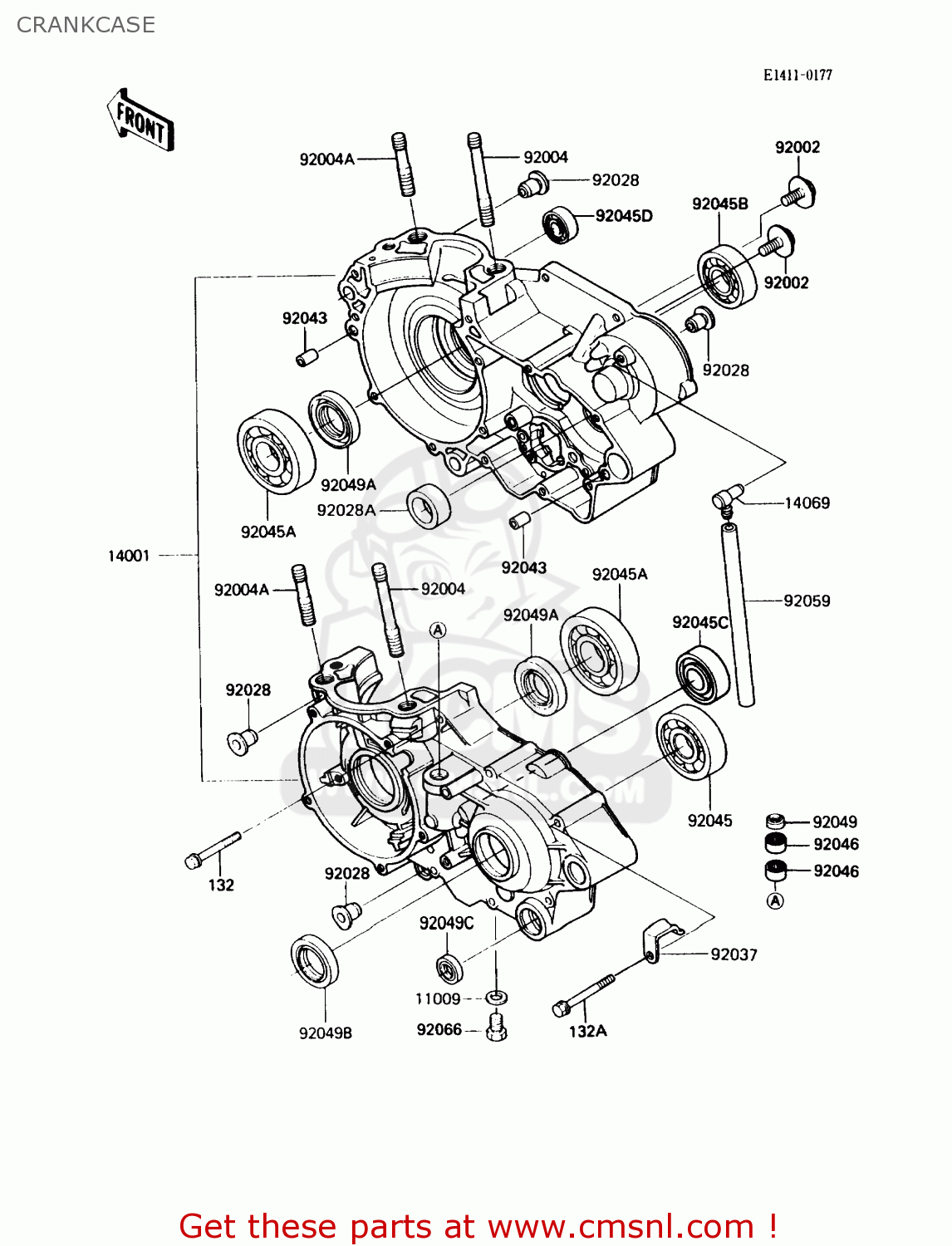 CRANKCASE KX500-D1 1988 USA CANADA
