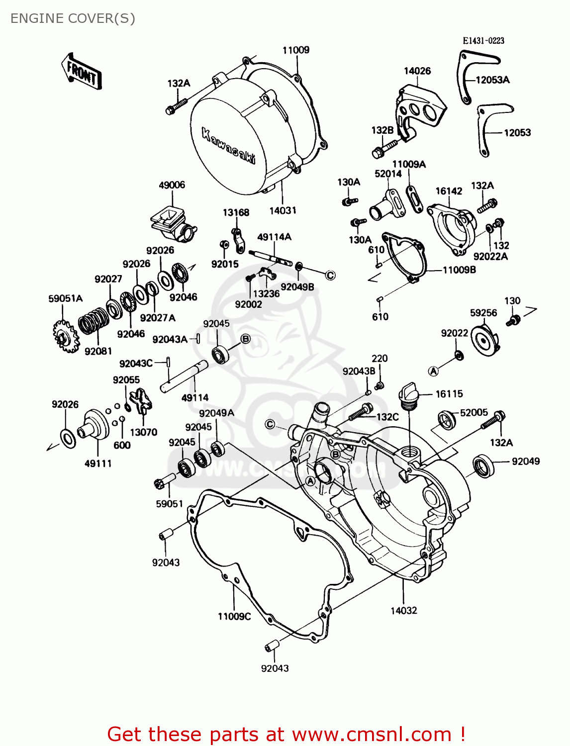 ENGINE COVER(S) KX500-D1 1988 USA CANADA
