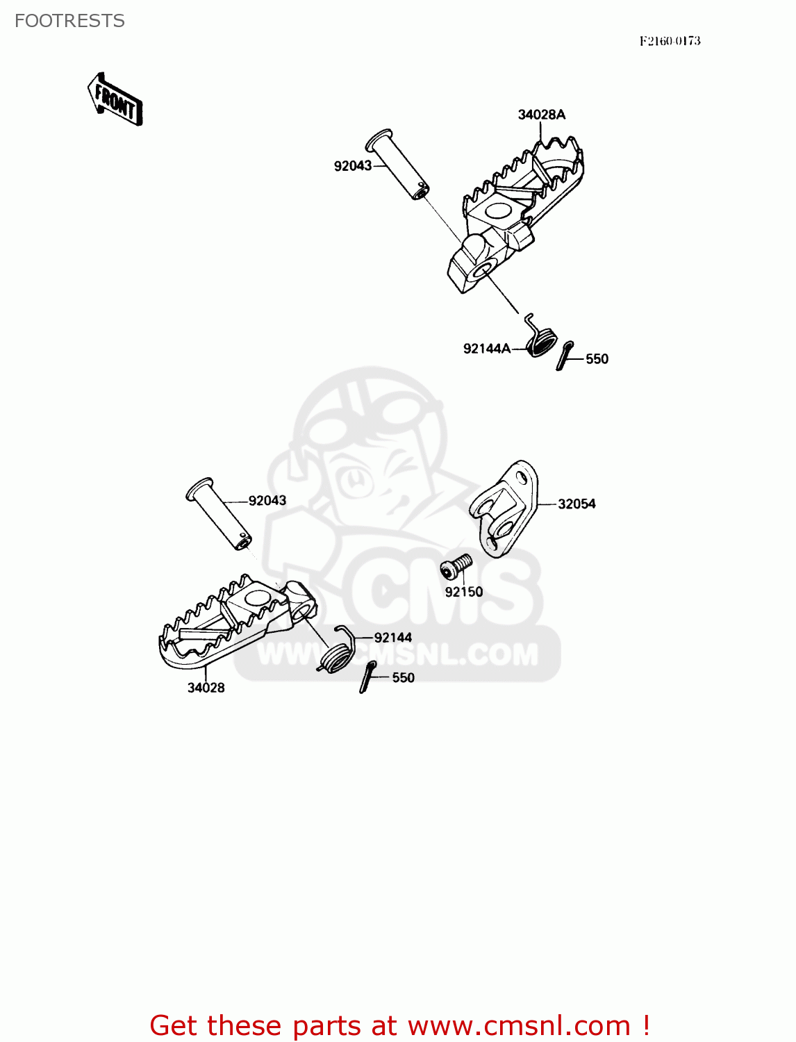 FOOTRESTS KX500-D1 1988 USA CANADA