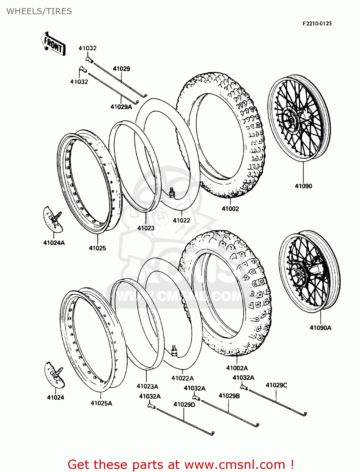 WHEELS/TIRES KX500-D1 1988 USA CANADA