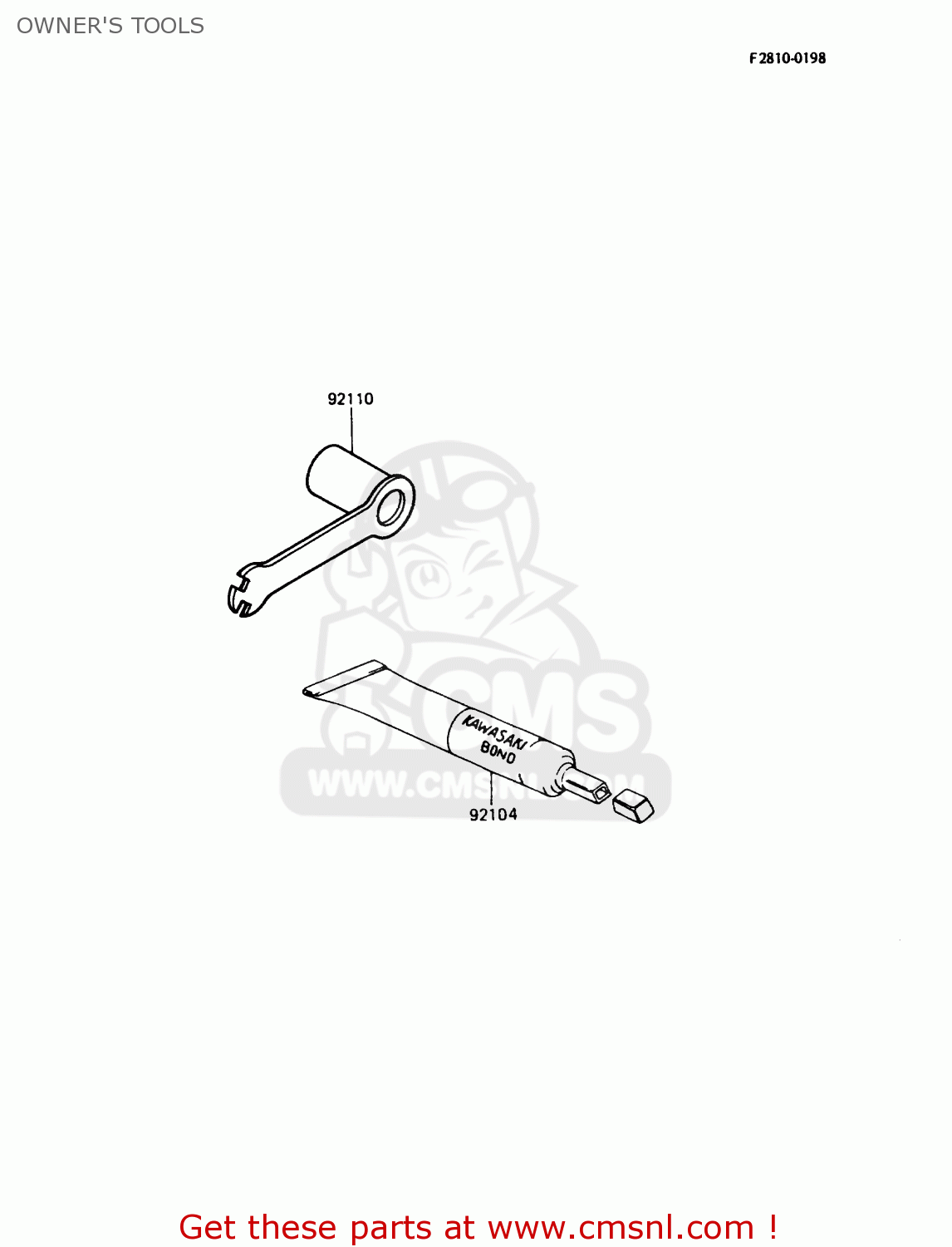 OWNER'S TOOLS KX500-D1 1988 USA CANADA