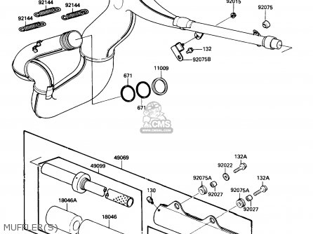 MUFFLER(S) - KX500-D1 1988 USA CANADA