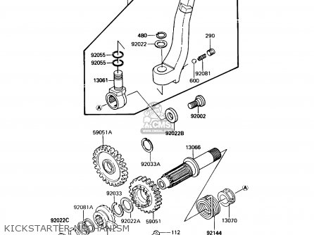 KICKSTARTER MECHANISM - KX500-D1 1988 USA CANADA