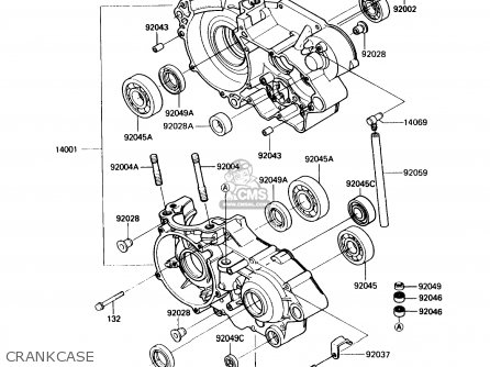 CRANKCASE - KX500-D1 1988 USA CANADA