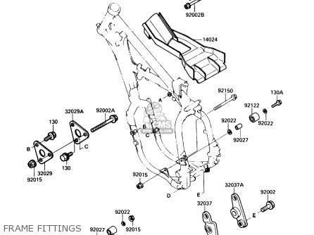 FRAME FITTINGS - KX500-D1 1988 USA CANADA