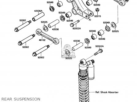 REAR SUSPENSION - KX500-D1 1988 USA CANADA