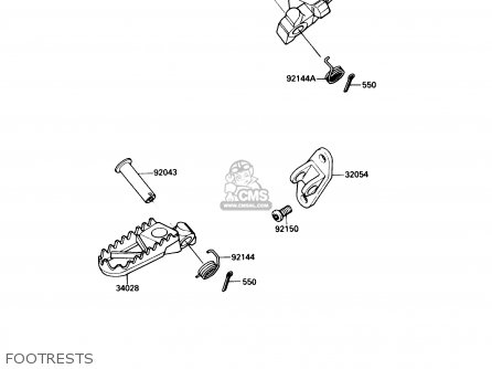 FOOTRESTS - KX500-D1 1988 USA CANADA