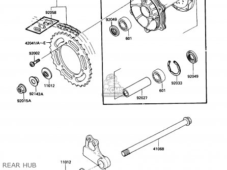 REAR HUB - KX500-D1 1988 USA CANADA