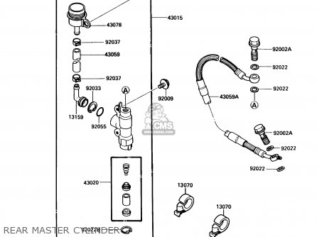 REAR MASTER CYLINDER - KX500-D1 1988 USA CANADA