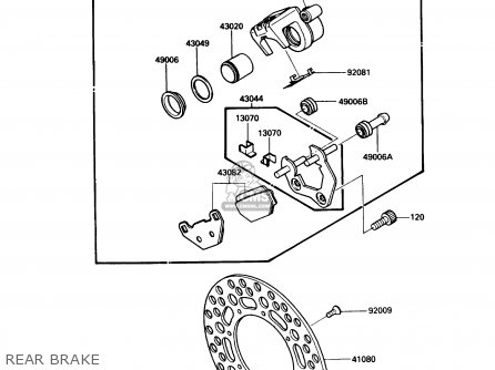 REAR BRAKE - KX500-D1 1988 USA CANADA