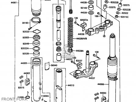 FRONT FORK - KX500-D1 1988 USA CANADA