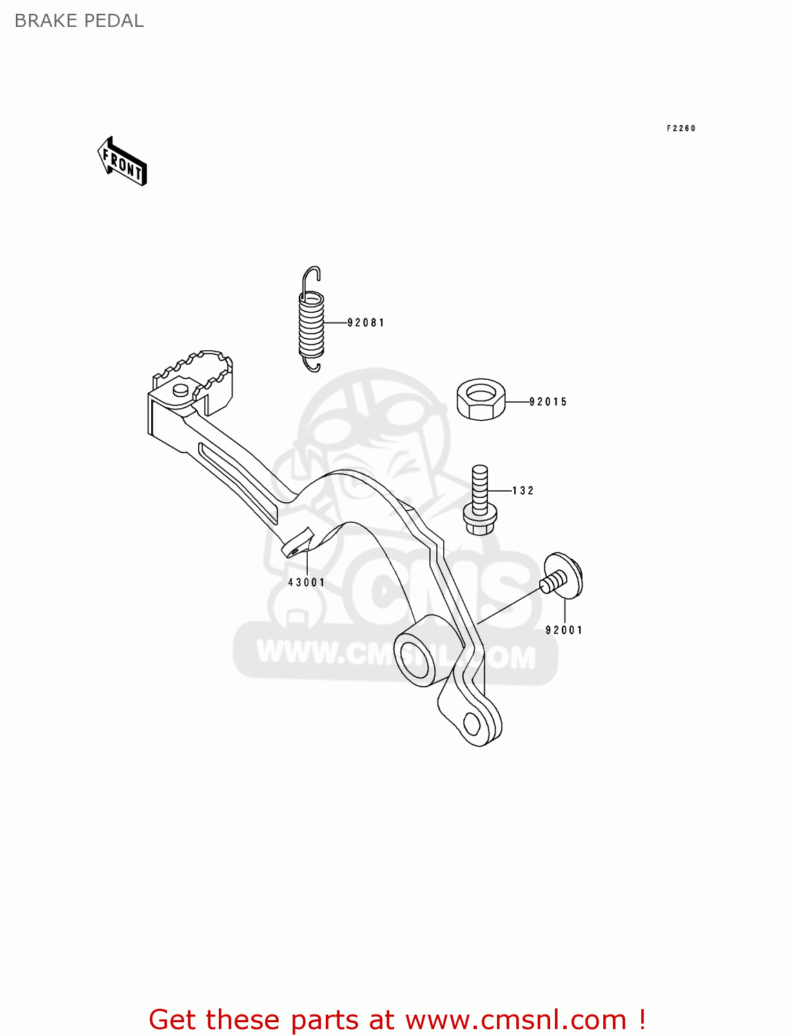 BRAKE PEDAL KX500-E1 1989 EUROPE UK AL