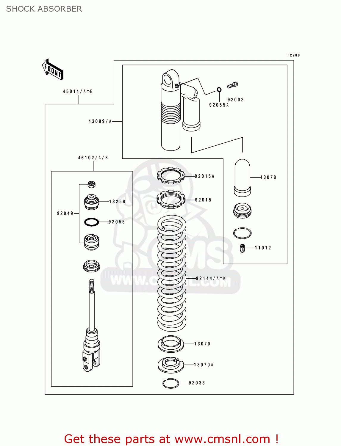 SHOCK ABSORBER KX500-E1 1989 EUROPE UK AL