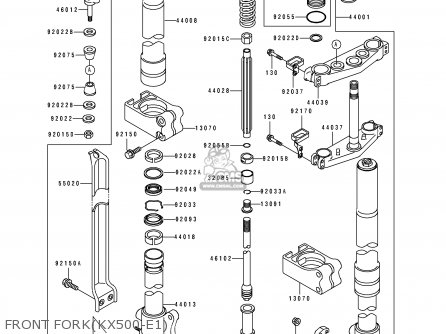 FRONT FORK(KX500-E1) - KX500-E1 1989 EUROPE UK AL