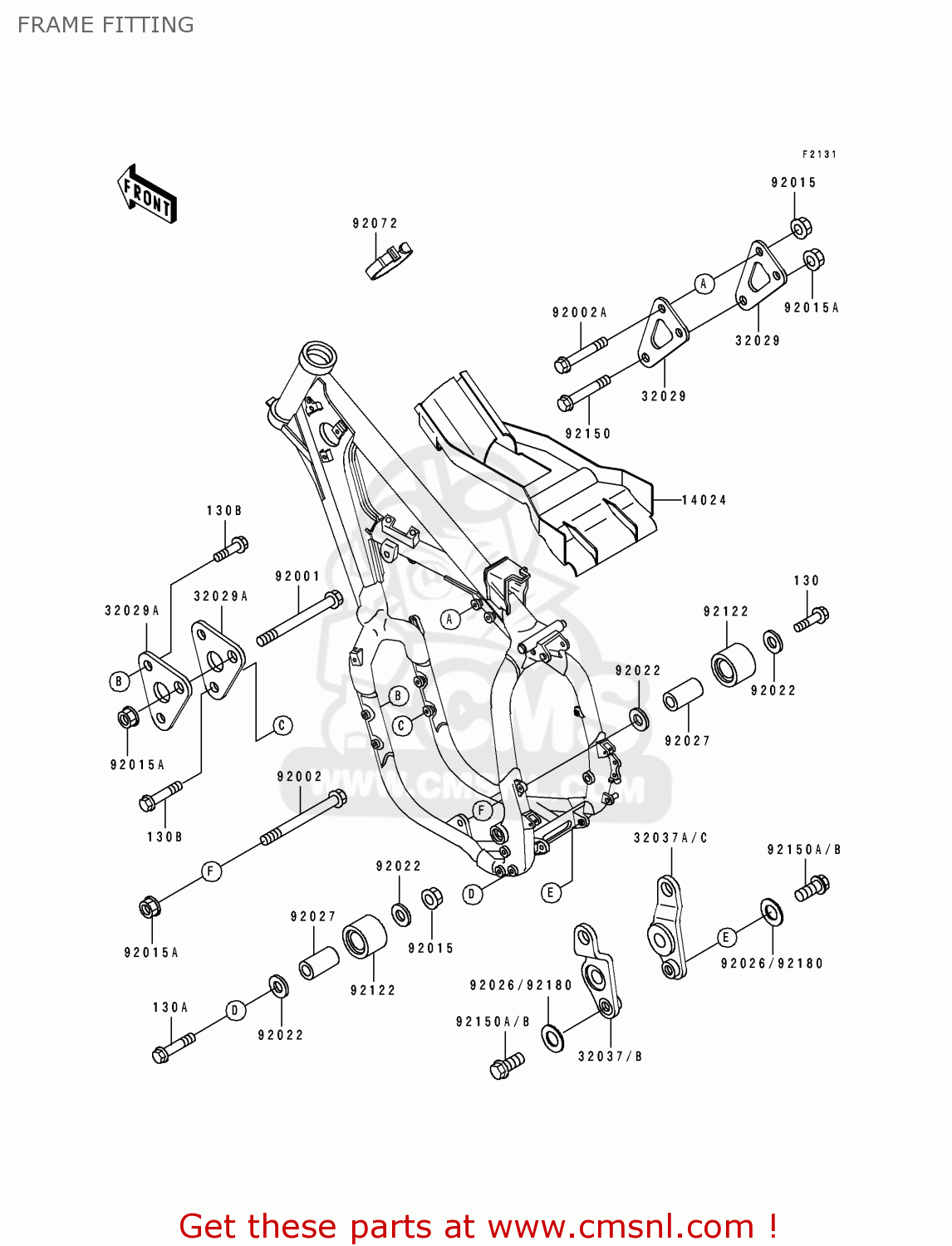 FRAME FITTING KX500-E1 1989 USA CANADA