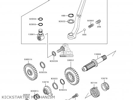 KICKSTARTER MECHANISM - KX500-E1 1989 USA CANADA
