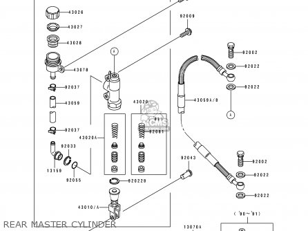 REAR MASTER CYLINDER - KX500-E1 1989 USA CANADA