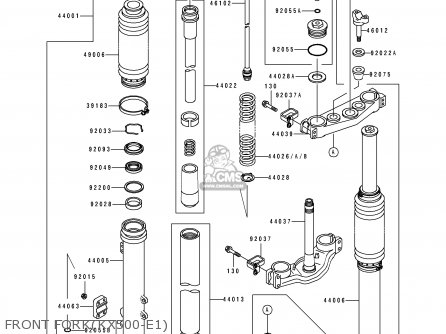 FRONT FORK(KX500-E1) - KX500-E1 1989 USA CANADA