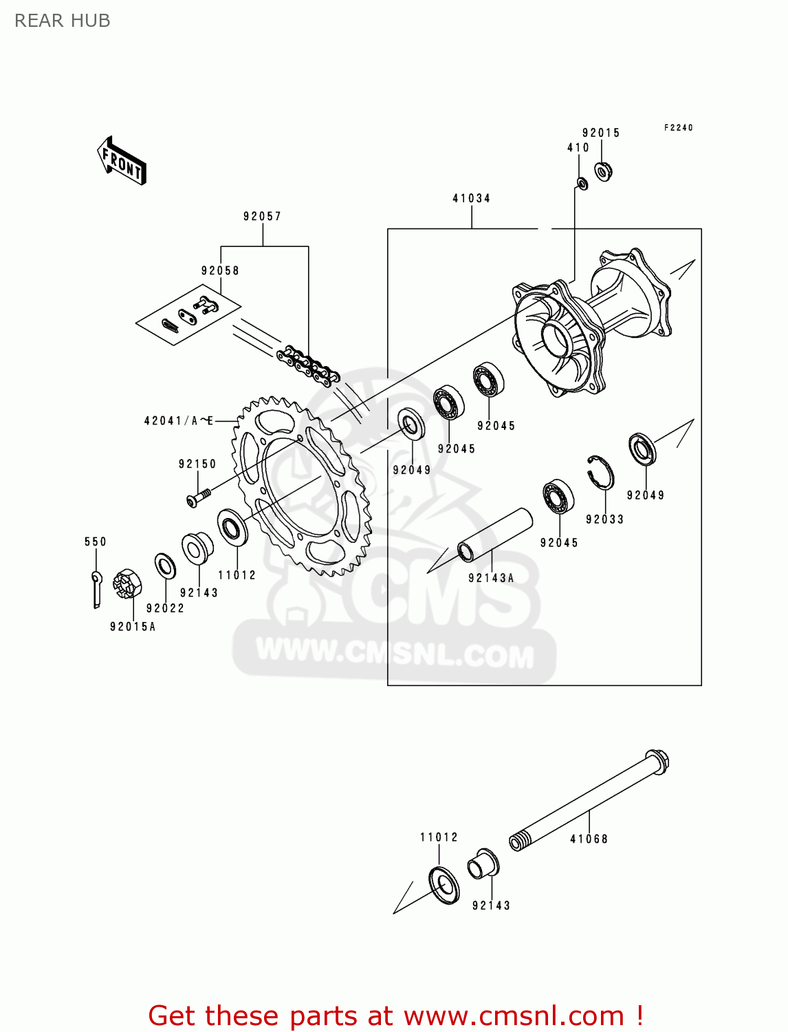 REAR HUB KX500-E10 1998 EUROPE AS
