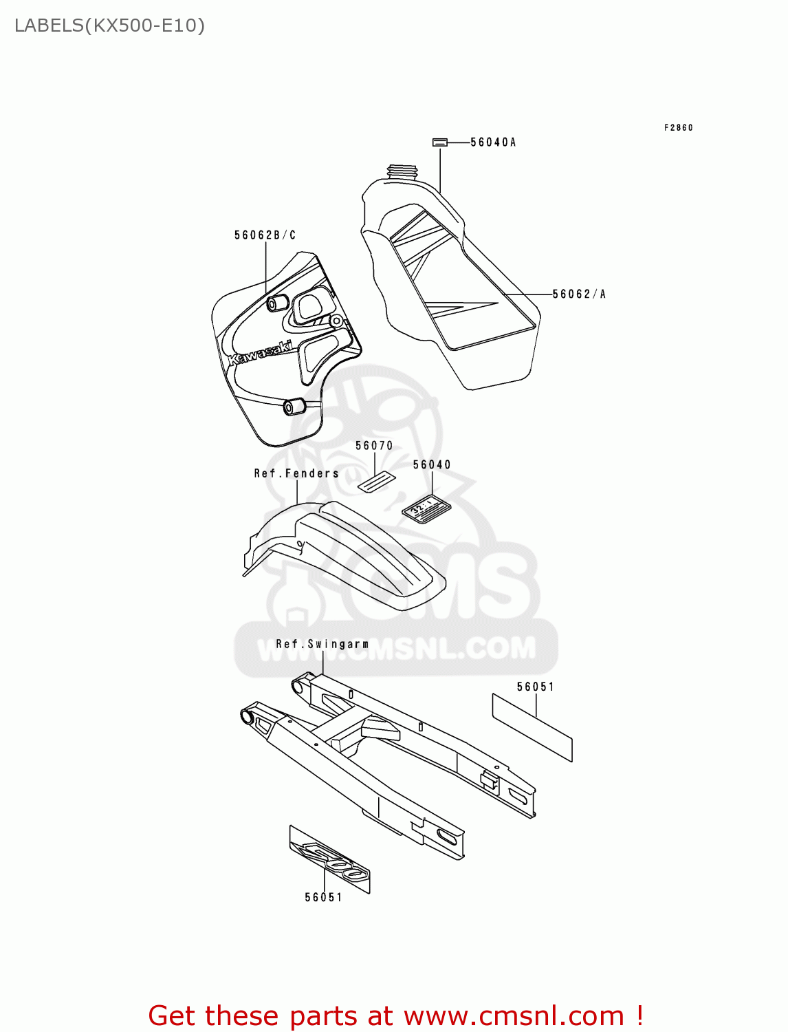 LABELS(KX500-E10) KX500-E10 1998 EUROPE AS