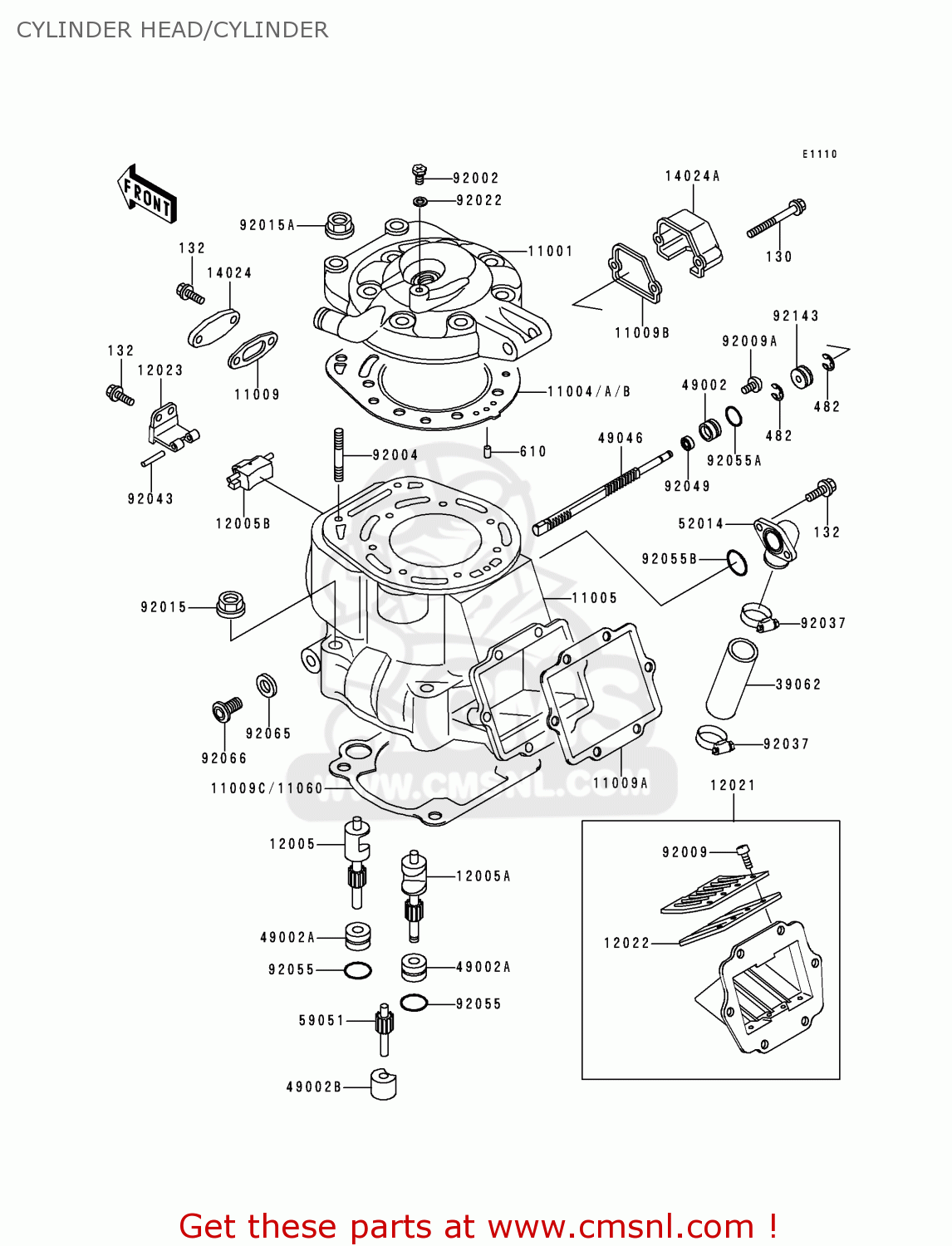 CYLINDER HEAD/CYLINDER KX500-E10 1998 USA CANADA