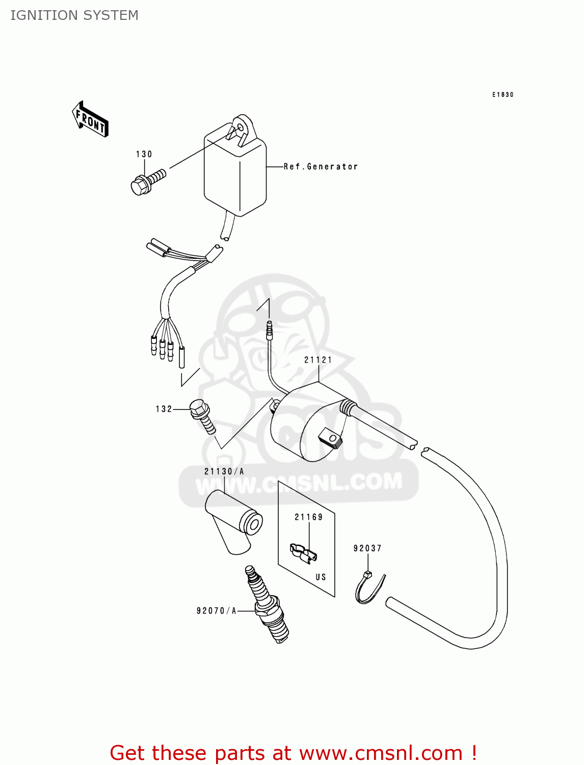 IGNITION SYSTEM KX500-E10 1998 USA CANADA
