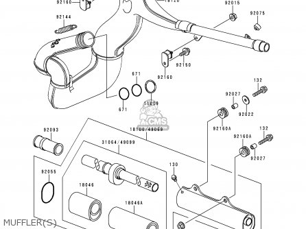 MUFFLER(S) - KX500-E10 1998 USA CANADA