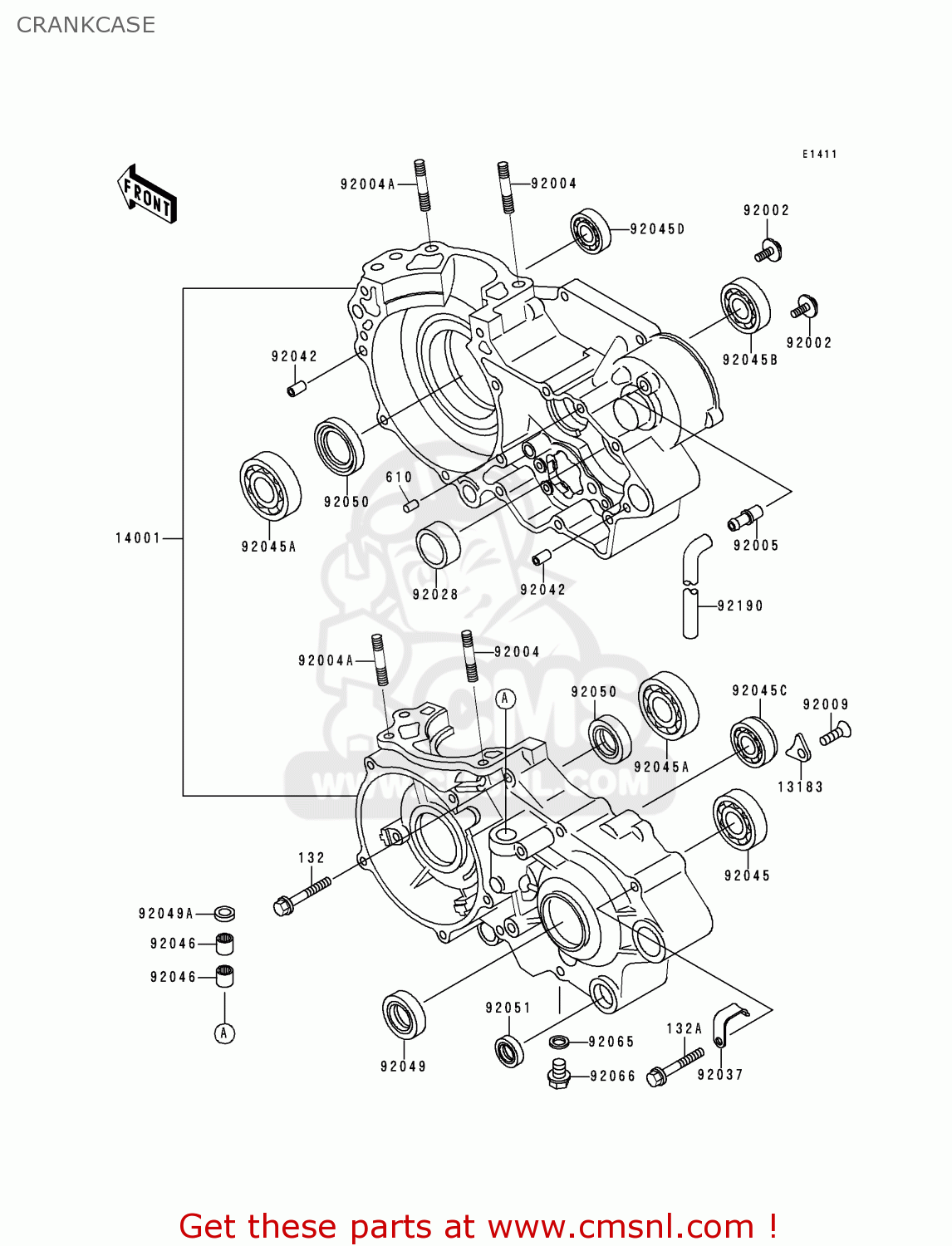 CRANKCASE KX500-E11 1999 EUROPE AS