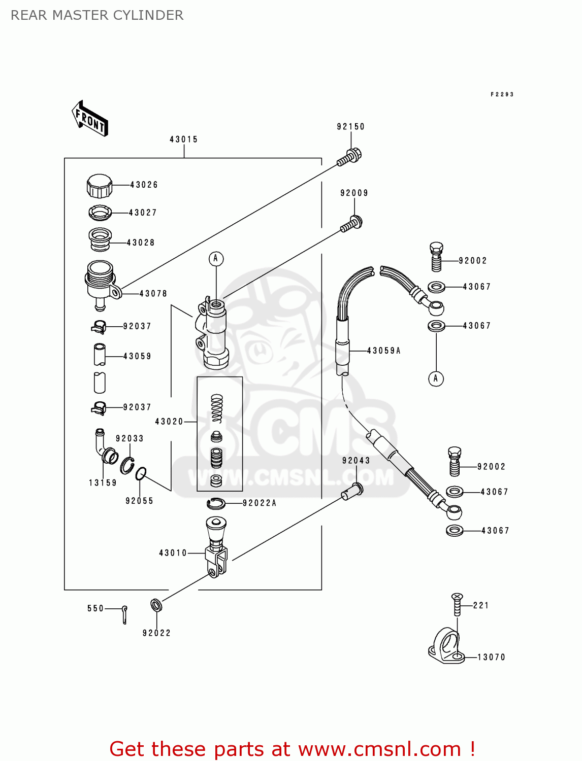 REAR MASTER CYLINDER KX500-E11 1999 EUROPE AS