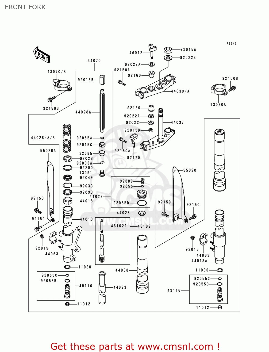 FRONT FORK KX500-E11 1999 EUROPE AS