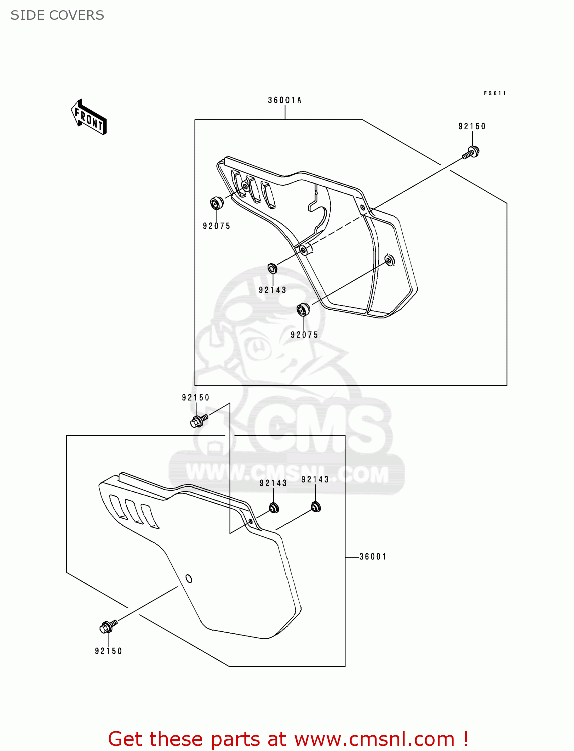 SIDE COVERS KX500-E11 1999 EUROPE AS