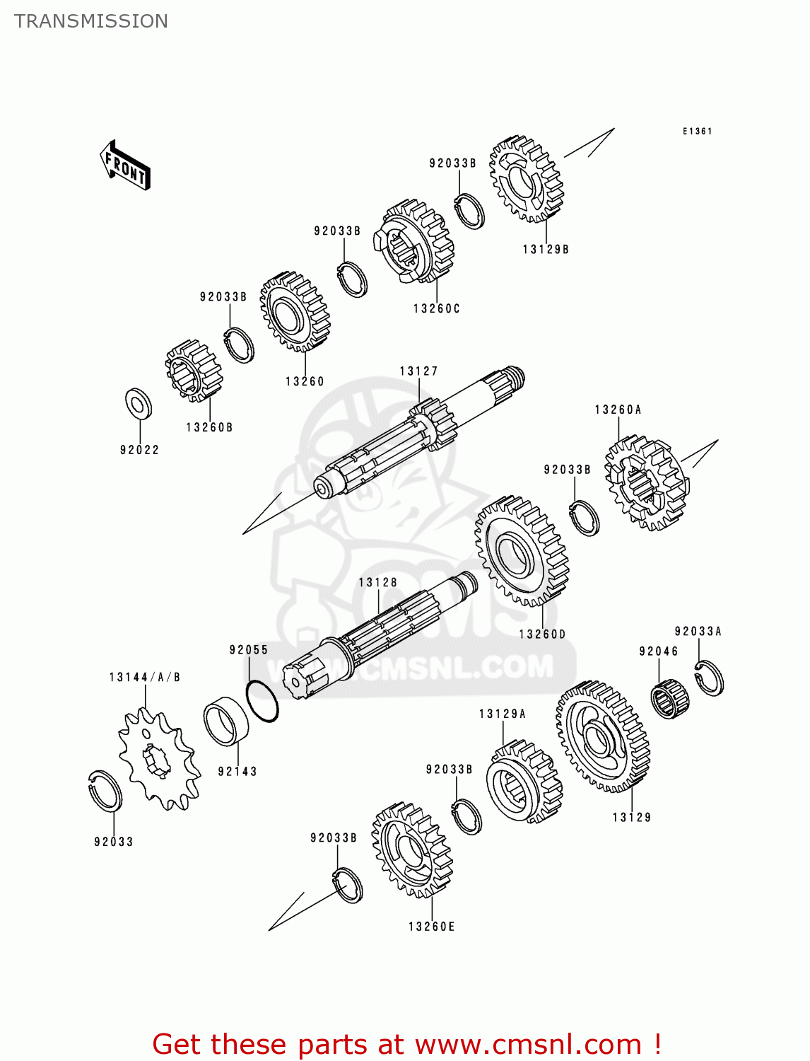 TRANSMISSION KX500-E11 1999 USA CANADA