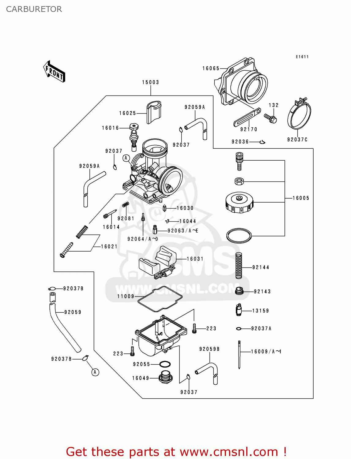 CARBURETOR KX500-E11 1999 USA CANADA