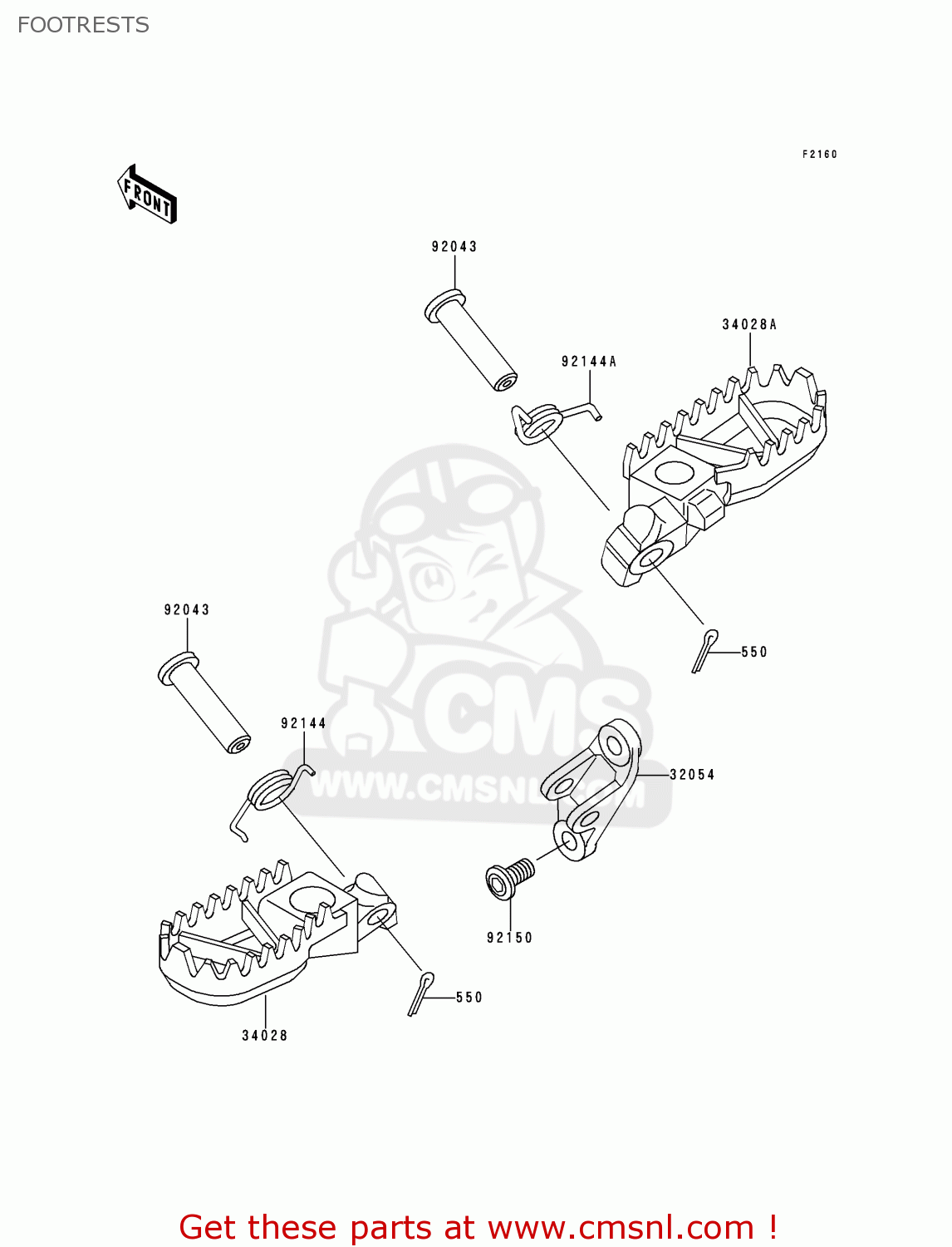 FOOTRESTS KX500-E11 1999 USA CANADA